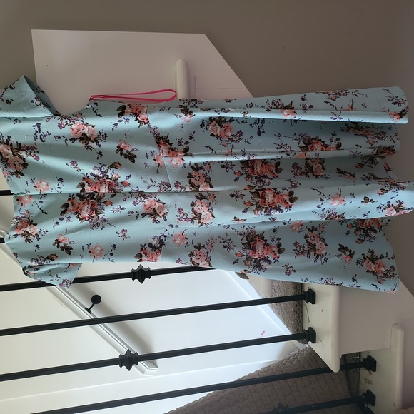 Betsey Johnson Mint Blue Floral Dress NWT - Picture 2 of 8